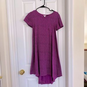 LuLaRoe Carly Dress - pink and purple chevron